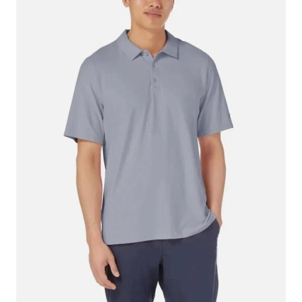 NWOT Kirkland Signature Men's M Gray Active Polo Shirt Short Sleeve